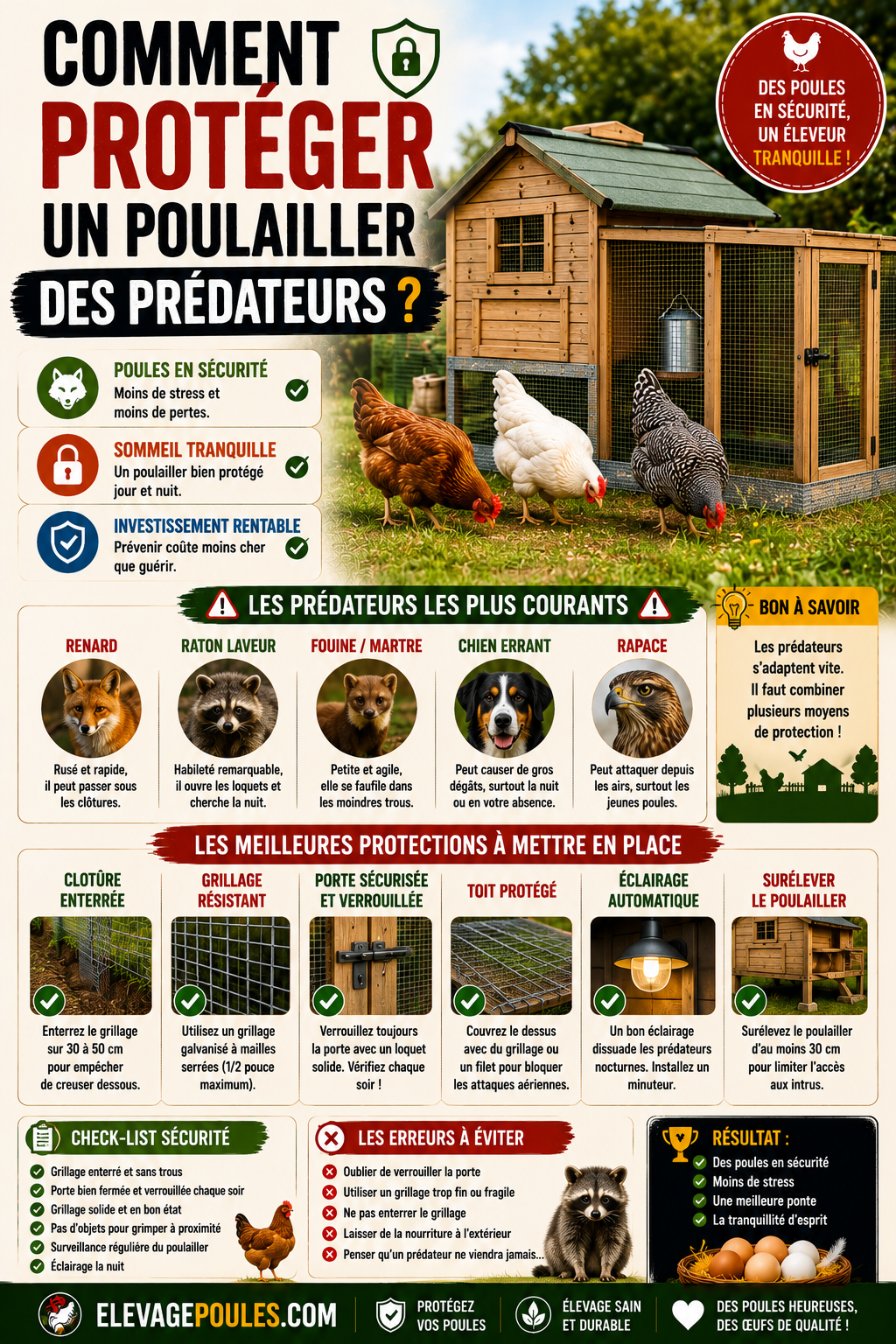 Comment protéger un poulailler des prédateurs ?