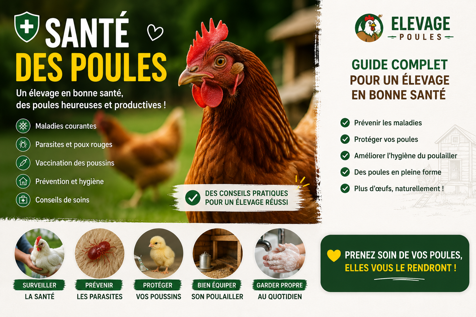 Maladie de Marek chez les poules : signes et prévention