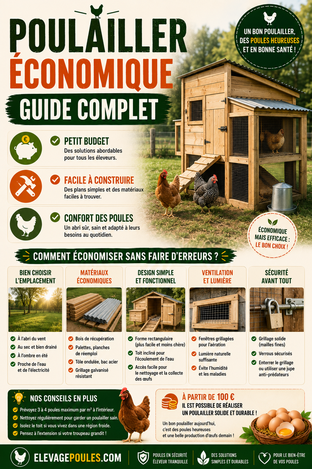 Poulailler économique : guide complet
